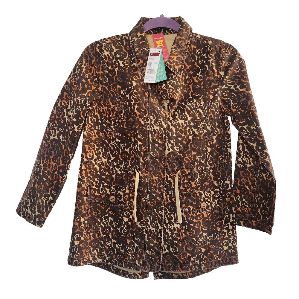 NWT Sisley Girls "Wild Soul" Animal Print Jacket – Size XL (10-11 Years)